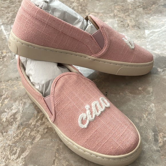 NEW! Soludos Ciao Bella Slip On Sneaker Size 5.5- Dusty Rose and Light Tan - Picture 8 of 13